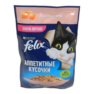 Корм для кошек Феликс аппетитные кусочки лосось 75г